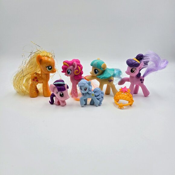 My Little Pony Lot Pinkie Pie Apple Jack Belle Button Coco Pommel Shoe Shine Sta - Picture 2 of 16